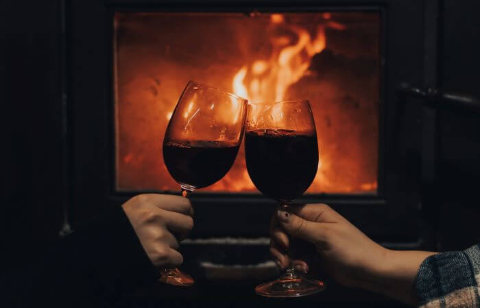 warm red wine