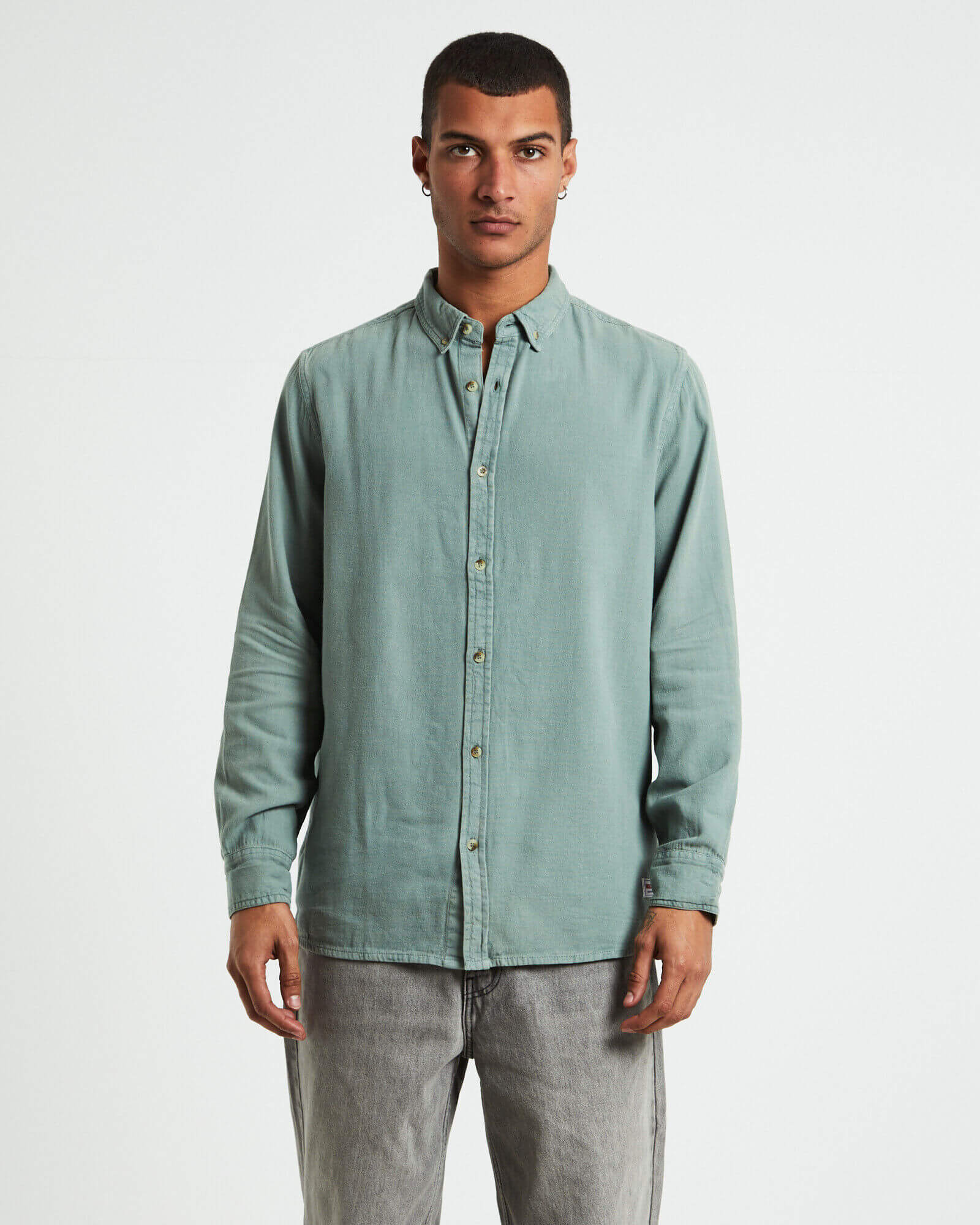 Men At Work Oxford Shirt Moss Green